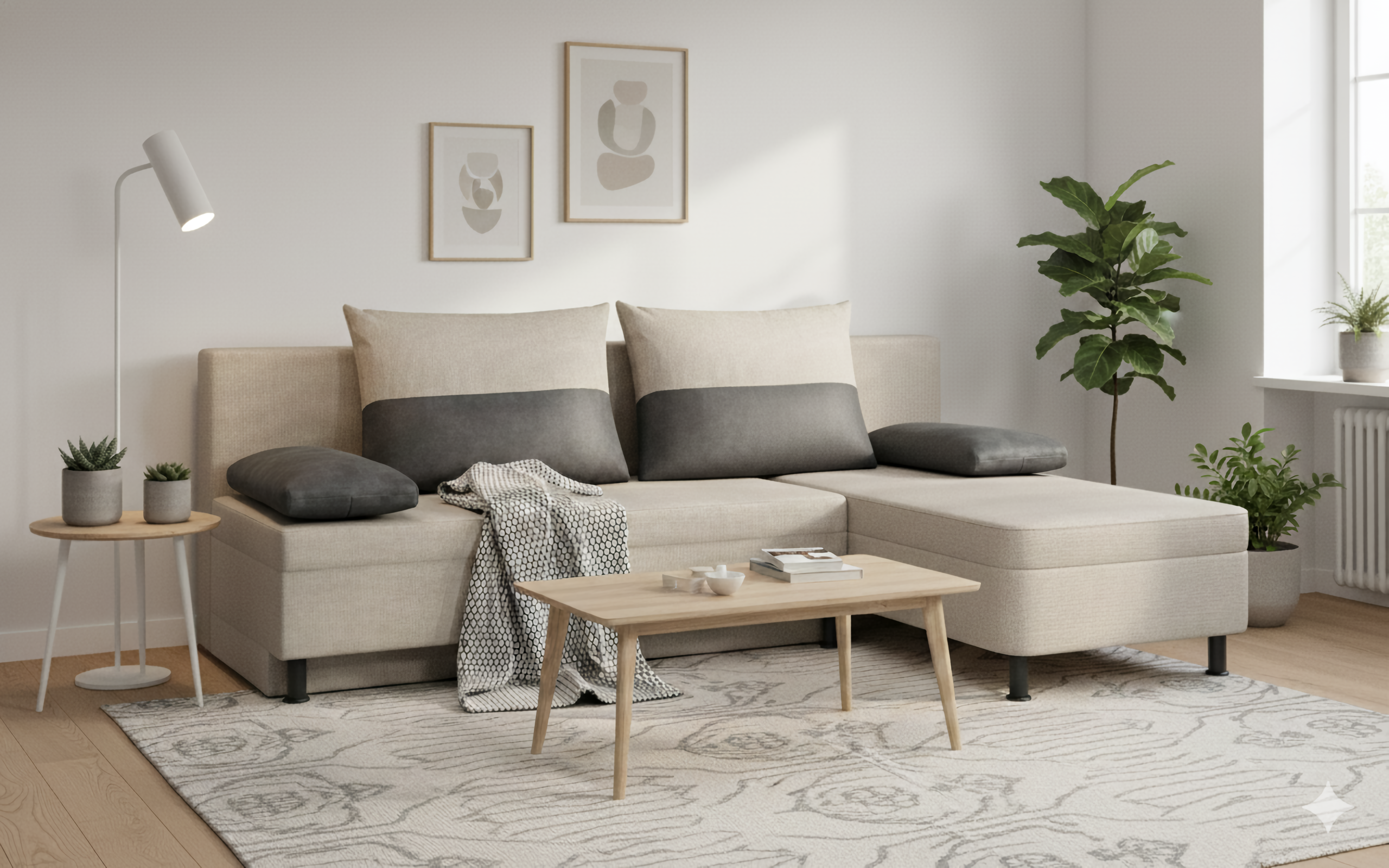 Coltar extensibil Real Prime, bej + antracit  2